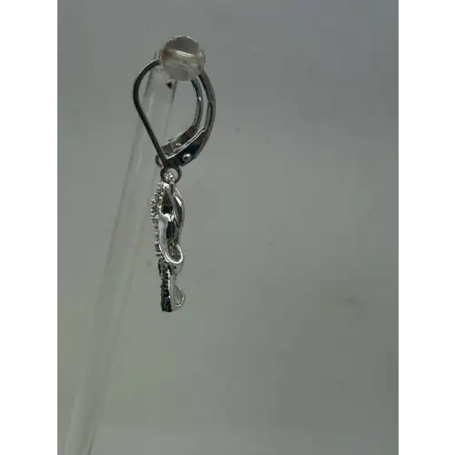 RL REGINA LANE .925 S.S. BLACK & WHITE DIAMOND TWIST DANGLES