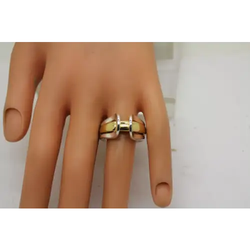 RLM ROBERT LEE MORRIS TWO TONE BRONZE NESTING rings size 8 #