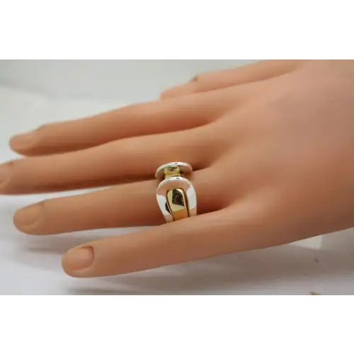 RLM ROBERT LEE MORRIS TWO TONE BRONZE NESTING rings size 8 #