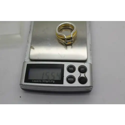 RLM ROBERT LEE MORRIS TWO TONE BRONZE NESTING rings size 8 #