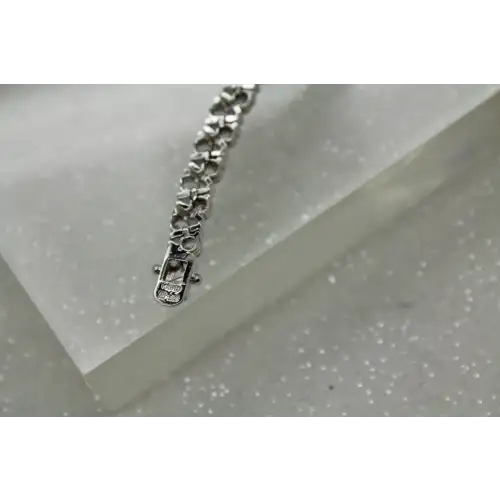 ROSS SIMONS .925 S.S. Clear Round CZ ZIG ZAG CHEVRON bracelet 7.5