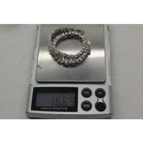 ROSS SIMONS .925 S.S. Clear Round CZ ZIG ZAG CHEVRON bracelet 7.5