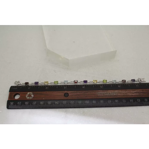 ROSS SIMONS .925 S.S. MULTI GEMSTONE TENNIS bracelet 7