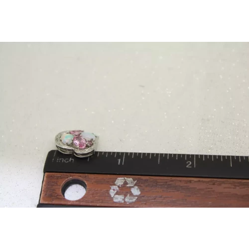 ROSS SIMONS .925 S.S. PINK TOPAZ & OPAL HEART pendant