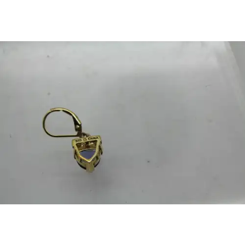 ROSS SIMONS gold over .925 S.S. BLUE STONE DANGLE earrings