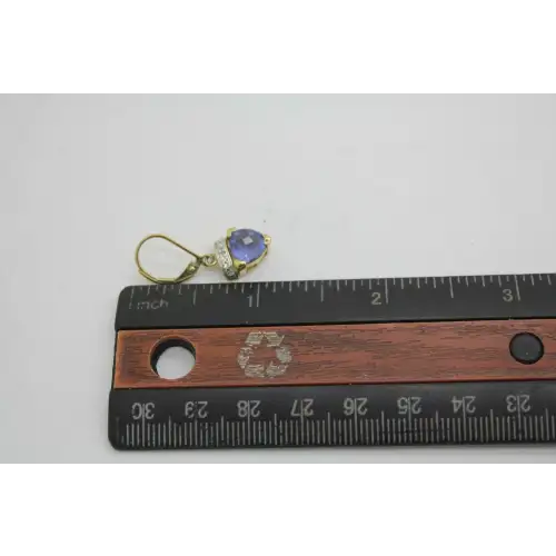 ROSS SIMONS gold over .925 S.S. BLUE STONE DANGLE earrings