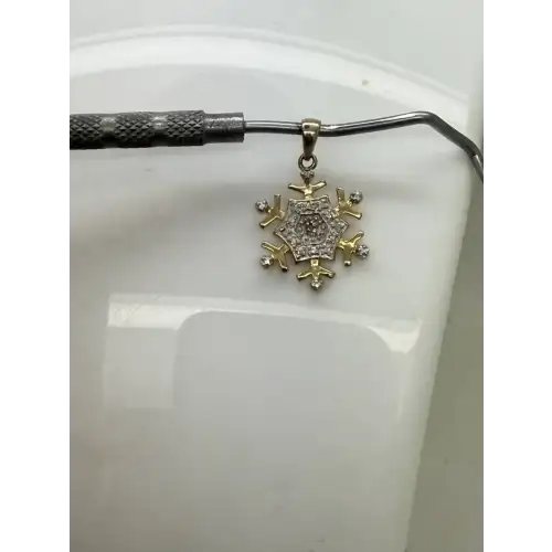 ROSS SIMONS Gold Over .925 S.S. DIAMOND ACCENT SNOWFLAKE pendant (2)