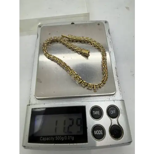 ROSS SIMONS Gold Over .925 S.S. GRADUATED CZ TENNIS Bracelet 7