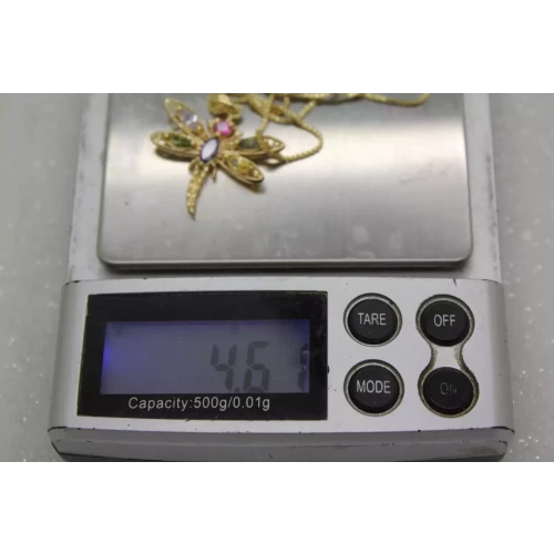 ROSS SIMONS gold over .925 S.S. MULTI GEMSTONE DRAGONFLY 18