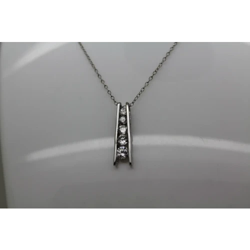 RSE ROBERT SEEMAN .925 S.S. CZ JOURNEY PENDANT necklace 18