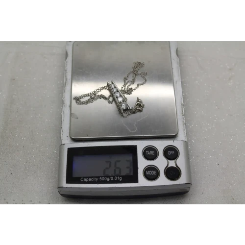 RSE ROBERT SEEMAN .925 S.S. CZ JOURNEY PENDANT necklace 18