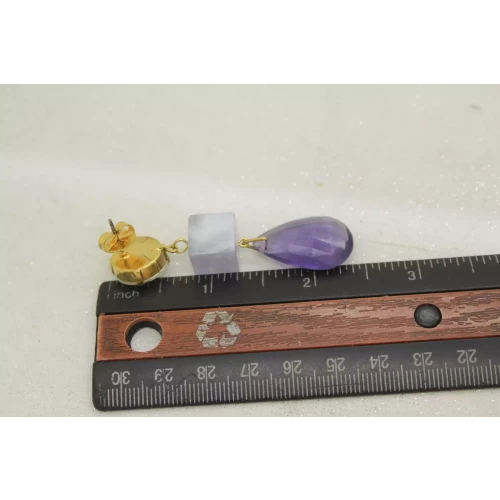 SABIKA SHADES of PURPLE TEARDROP CLEAR GEMSTONE Dangle