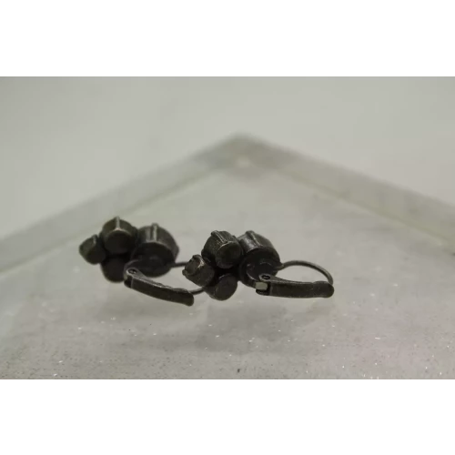 SABIKA Silvertone GEMSTONE & CRYSTAL CLUSTER earrings