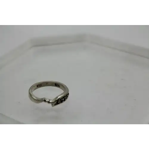 SETA .925 S.S. CZ BYPASS RING ENHANCER BAND ring size 6