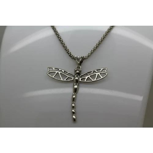 SHABLOOL DIDAE ISRAEL .925 S.S. DRAGONFLY pendant necklace 18