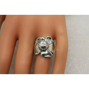SHERRY TINSMAN .925 S.S. DIMENSIONAL FLOWER ring size 7.75