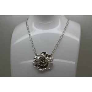 SHERRY TINSMAN .925 S.S. DOUBLE DOGWOOD PAPERCLIP necklace 17