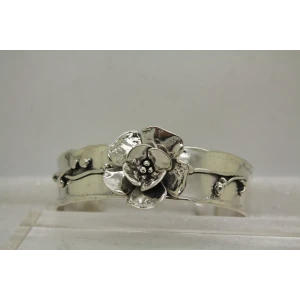 SHERRY TINSMAN .925 S.S. DOUBLE DOGWOOD WIDE CUFF bracelet