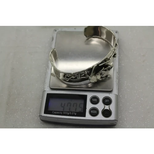 SHERRY TINSMAN .925 S.S. DOUBLE DOGWOOD WIDE CUFF bracelet