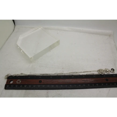 SHERRY TINSMAN .925 S.S. SPIRAL,DAISY, ROSE PAPERCLIP necklace 17