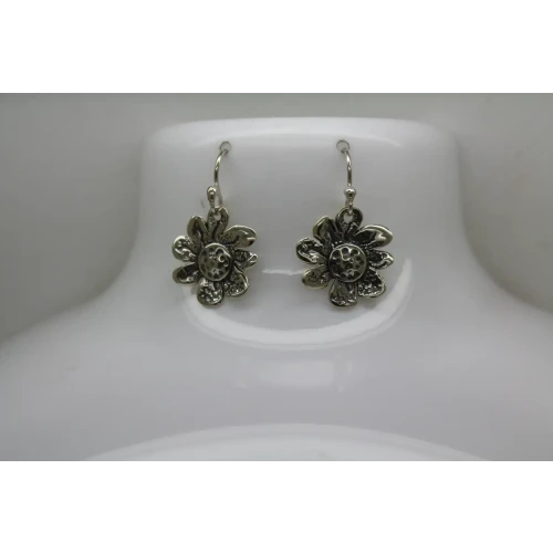 SHERRY TINSMAN .925 S.S. SUNFLOWER DANGLE earrings