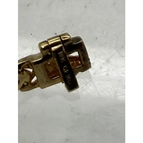 Sig. 10k Gold Filled BLUE SAPPHIRE Diamond Accent XO LINK Bracelet 7