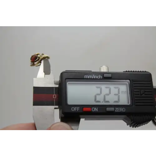 Sig. 10k Y.G. Pear Cut GARNET & DIAMOND ACCENT TEARDROP pend. # (4)