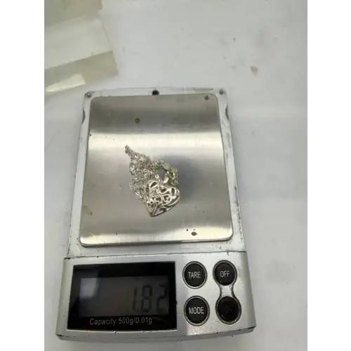 Sig. .925 S.S. FILIGREE HEARTS OPENWORK HEART necklace 18