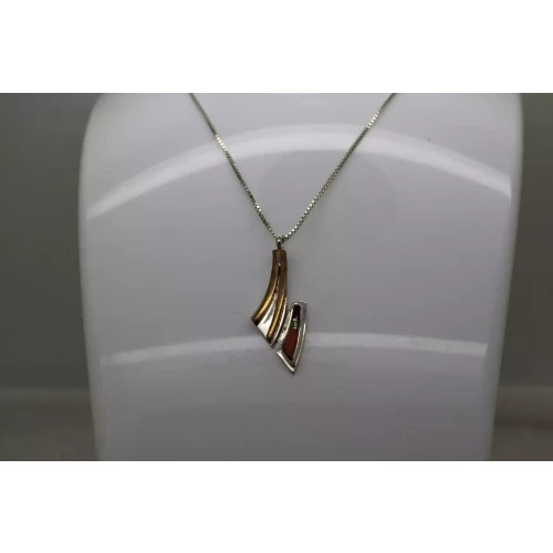 Sig. .925 S.S. TWO TONE GEMSTONE INLAY SOUTHWESTERN DESIGN 18