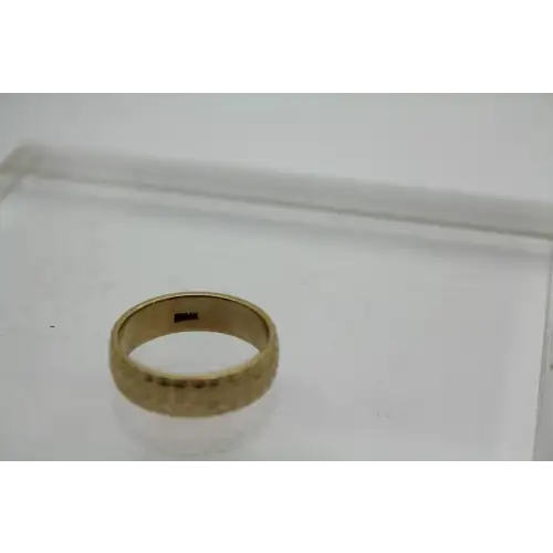 Sig. BD 14k Y.G. LASER CUT STARBURST DESIGN WEDDING band size 9.75 #