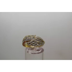 Sig. EA Vermeil .925 S.S. .33ctw PAVE DIAMOND ANGEL WINGS ring size 8