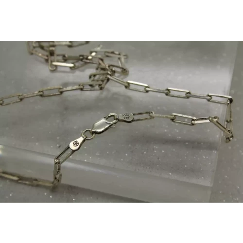 Sig. SJ .925 S.S. 3mm PAPERCLIP LINK CHAIN necklace 22