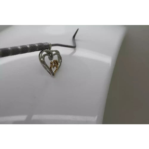 Sig. SUN .925 S.S. DIAMOND MOTHER & CHILD DOUBLE HEART pendant