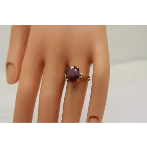 Sig VJL 10k Y.G. Oval Cut 2.5ct RUBY SOLITAIRE ring size 7 #