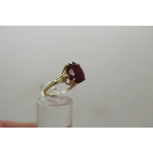 Sig VJL 10k Y.G. Oval Cut 2.5ct RUBY SOLITAIRE ring size 7 #