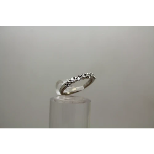 Signed 10k W.G. .20ctw DIAMOND WAVE DESIGN BAND ring size 4