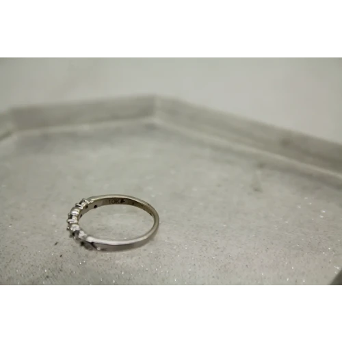 Signed 10k W.G. .20ctw DIAMOND WAVE DESIGN BAND ring size 4