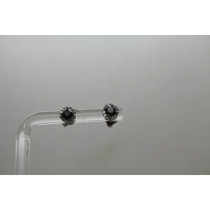 Signed 10k W.G. .50ctw BLACK & WHITE DIAMOND HALO STUD earrings