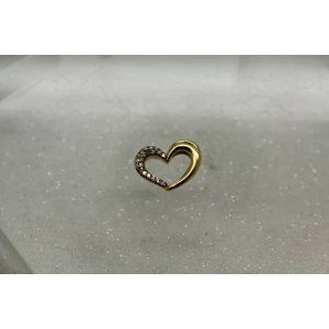 Signed 10k Y.G. .20ctw DIAMOND OPEN HEART DESIGN pendant