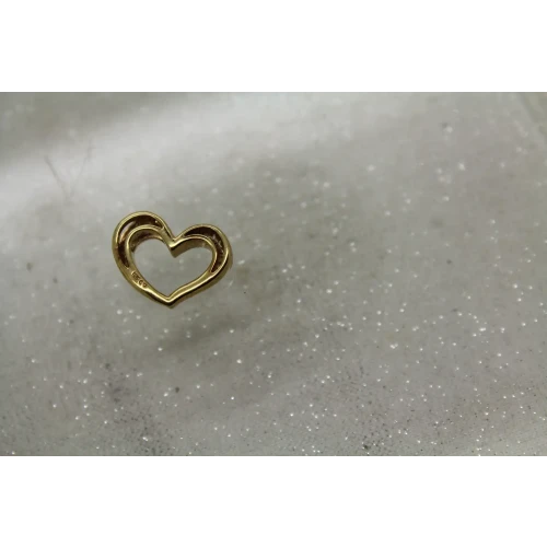 Signed 10k Y.G. .20ctw DIAMOND OPEN HEART DESIGN pendant