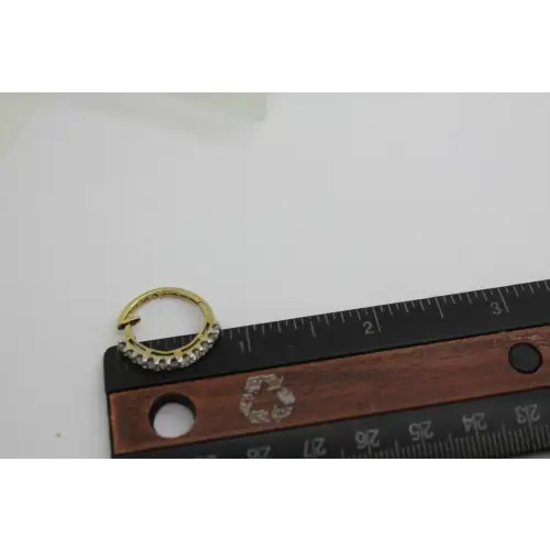 Signed 10k Y.G. .66ctw DIAMOND HOOP SNAP BACK earrings #