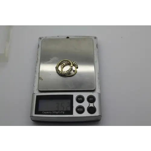 Signed 10k Y.G. .66ctw DIAMOND HOOP SNAP BACK earrings #