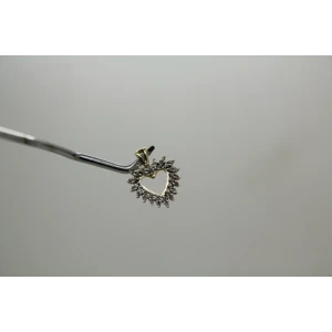 Signed 10k Y.G. DIAMOND OPEN HEART DESIGN pendant