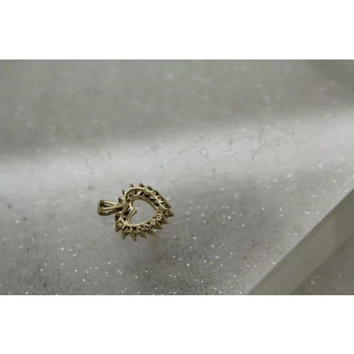Signed 10k Y.G. DIAMOND OPEN HEART DESIGN pendant