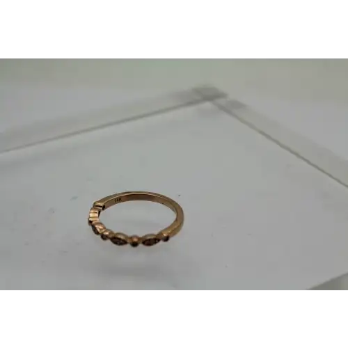 Signed 14k R.G. DIAMOND ACC. UNIQUE DESIGN BAND ring size 6.75 # (3)