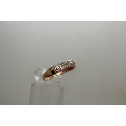 Signed 14k R.G. & W.G. DIAMOND CRISS CROSS BAND ring size 7.75
