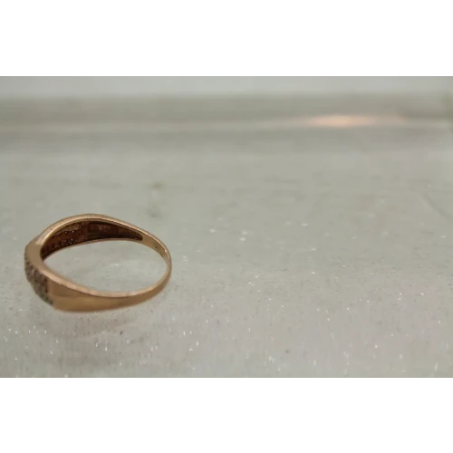 Signed 14k R.G. & W.G. DIAMOND CRISS CROSS BAND ring size 7.75