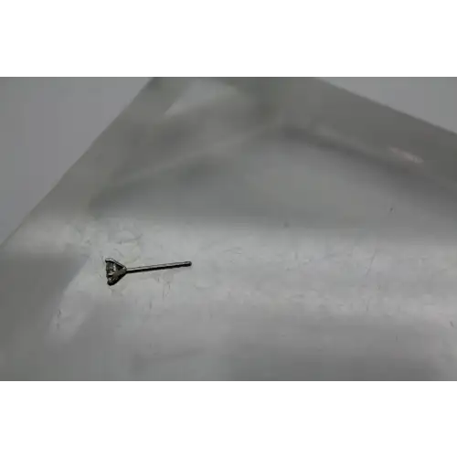 Signed 14k W.G. .16ctw Round Cut DIAMOND STUD earrings #