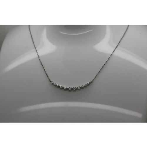 Signed 14k W.G. .33ctw DIAMOND ELEGANT CURVE DESIGN necklace 18