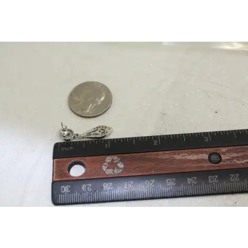 Signed 14k W.G. DIAMOND VINTAGE STYLE DANGLE earrings